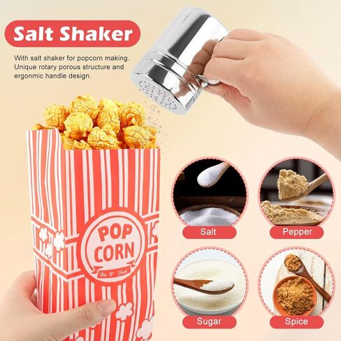 202 قطعة من أكياس الفشار مع مغرفة وشاكر ملح، 1 أونصة صغيرة للوجبات الفردية حاوية الفشار أكياس PopCor-n السائبة للحفلات والمسرح الليلي in Kuwait