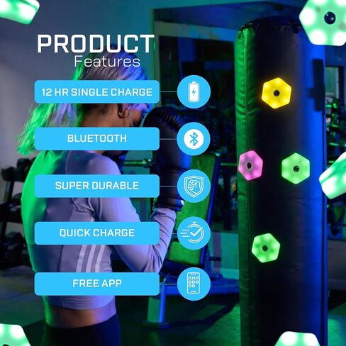 منصة تدريب رد الفعل للملاكمة والفنون القتالية. تحسين القدرة العصبية باستخدام أضواء التدريب التي تعمل على تحسين مهارات رد الفعل لديك. تطوير الأقدام السريعة، والانفجار، والسرعة الجانبية in Kuwait