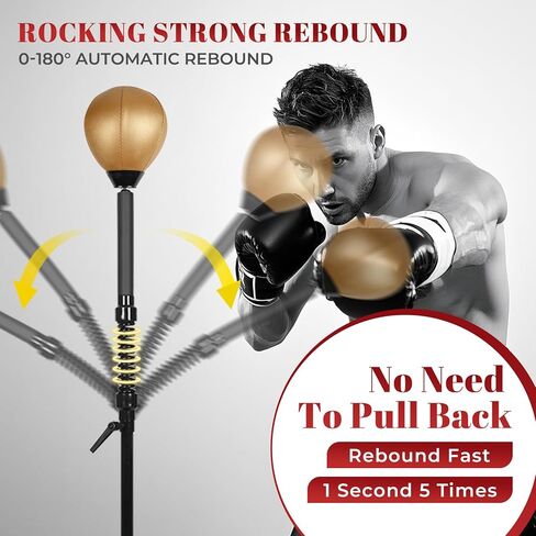 Reflex Ball Speed Bag Punching Bag Free Standing Boxing Bag Reinforced Spring Strong Durable Relief Stress Ball with Adjustable Height in Saudi Arabia