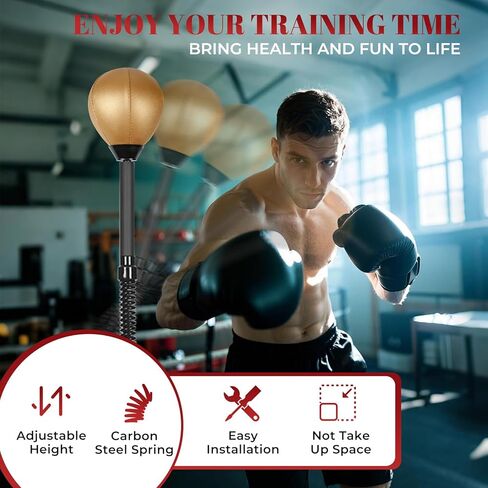 Reflex Ball Speed Bag Punching Bag Free Standing Boxing Bag Reinforced Spring Strong Durable Relief Stress Ball with Adjustable Height in Saudi Arabia