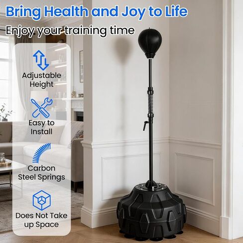 Boxing Reflex Bag, Punching Bag with Stand, 57-72.8 Inches Height Adjustable to Increase Speed, Reflex, and Stamina, Boxing Equipment for Training, Boxings Equipment, Stress Relief and Fitness in Saudi Arabia