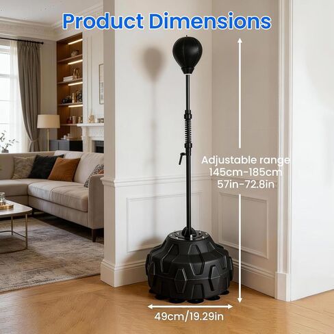 Boxing Reflex Bag, Punching Bag with Stand, 57-72.8 Inches Height Adjustable to Increase Speed, Reflex, and Stamina, Boxing Equipment for Training, Boxings Equipment, Stress Relief and Fitness in Saudi Arabia
