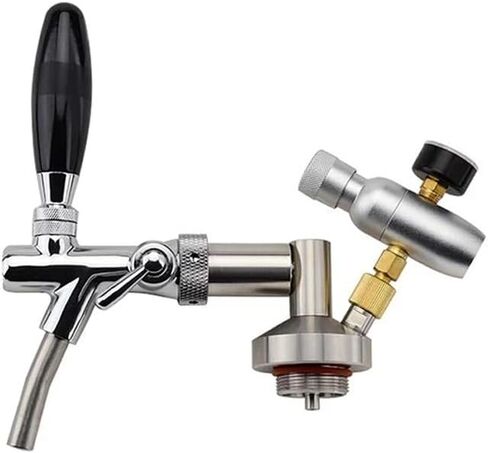 Mini Keg Tap Dispenser Stainless Steel Beer Growler Spear, Adjustable Tap Faucet & Premium Co2 Charger Kit homebrew Accessories in Saudi Arabia