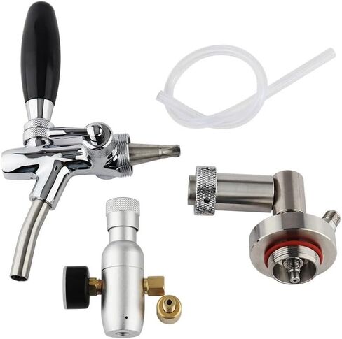 Mini Keg Tap Dispenser Stainless Steel Beer Growler Spear, Adjustable Tap Faucet & Premium Co2 Charger Kit homebrew Accessories in Saudi Arabia