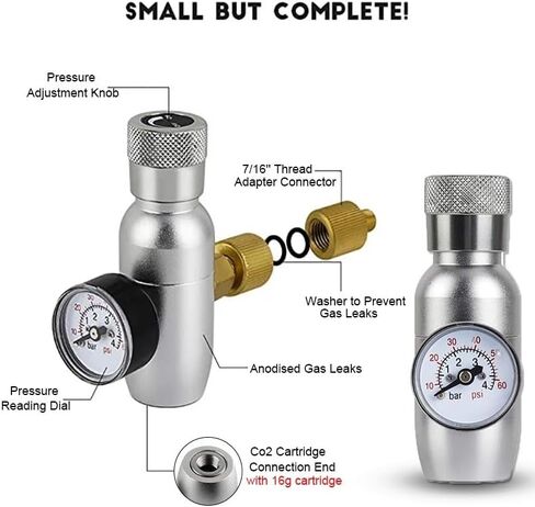 Mini Keg Tap Dispenser Stainless Steel Beer Growler Spear, Adjustable Tap Faucet & Premium Co2 Charger Kit homebrew Accessories in Saudi Arabia