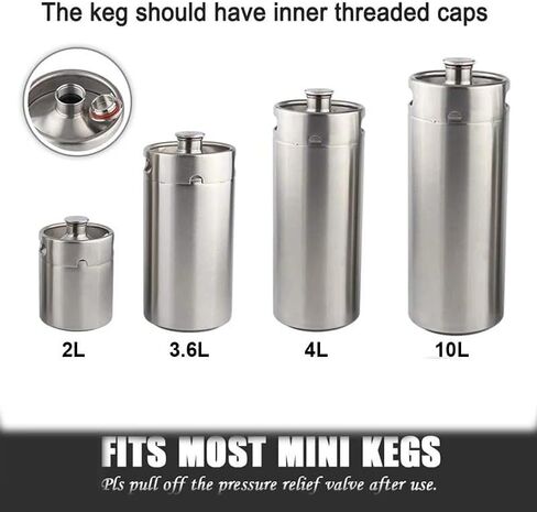 Mini Keg Tap Dispenser Stainless Steel Beer Growler Spear, Adjustable Tap Faucet & Premium Co2 Charger Kit homebrew Accessories in Saudi Arabia