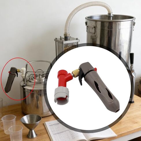 Keg Charging Beer Dispenser, Easy to Use Handheld CO2 Charger for Draft Beer Tap Valve- Distributor Gray Red in Saudi Arabia