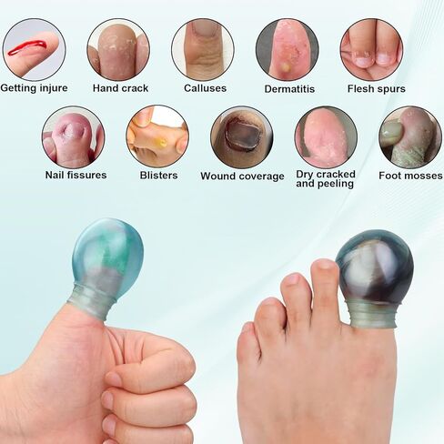 6Pcs Waterproof Toe & Finger Cover,Reusable Silicone Finger tip Protectors for Nail Care, Chapping and Wound Relief - Soft and Comfortable for Bathing, Gardening and Everyday Use (3 Large 3 Small) in Saudi Arabia