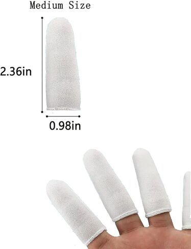 100 قطعة من مهود الأصابع القطنية، وأكمام أصابع من القماش مع حلقات مرنة، وأكمام لأصابع القدم، وغطاء واقٍ لأطراف الأصابع، وواقي الإبهام، وواقي أطراف الأصابع، وقابل لإعادة الاستخدام، ويحمي الأصابع (أبيض) in Kuwait