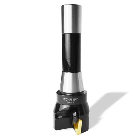 مطحنة نهاية قابلة للفهرسة R8 ساق 2 بوصة قطر القطع 90 درجة 3 مزامير قاطعة طحن عالية السرعة مع 3 قطع TPCN43PDTR(TPG43) إدراجات كربيد (6 بوصة الطول الإجمالي، TP43) in Kuwait