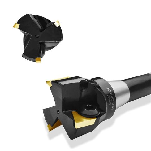 مطحنة نهاية قابلة للفهرسة R8 ساق 2 بوصة قطر القطع 90 درجة 3 مزامير قاطعة طحن عالية السرعة مع 3 قطع TPCN43PDTR(TPG43) إدراجات كربيد (6 بوصة الطول الإجمالي، TP43) in Kuwait