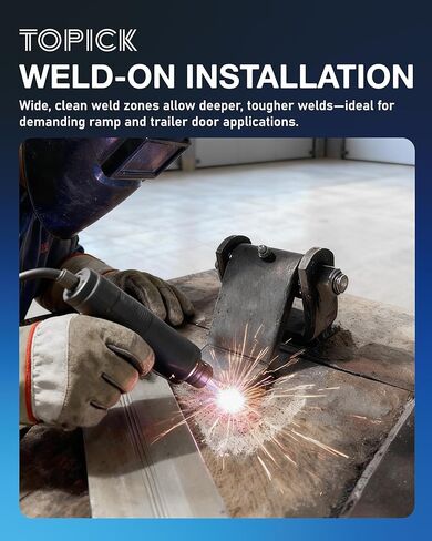 Weld on Trailer Hinges (Pack of 4), Heavy-Duty Greaseable Strap Hinge, Steel Trailer Gate/Dump Door Hinge, Strap Style Short Leaf in Kuwait