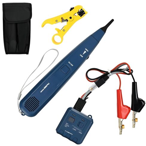Pro 3000 Tone Generator and Probe Kit with Cable Stripper, Tone Generator Wire Tracer, Handheld Telephone Line Finder with SmartTone Technology, for Flat or Round Cat5 Cat6 Wire in Kuwait