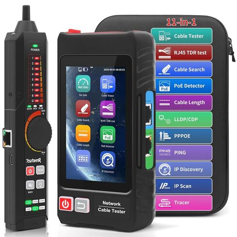 جميع الميزات، جهاز اختبار كابر الشبكة متعدد الوظائف، استمرارية UTP، جهاز تتبع الكابلات، جهاز اختبار شبكة بشاشة لمس IPS مقاس 4 بوصة، يدعم TDR، DMM، OPM، مقياس المستوى، أدوات الشبكة، كشف POE++، RJ45 TDR، الطول، FTP، NCV (S) in Kuwait