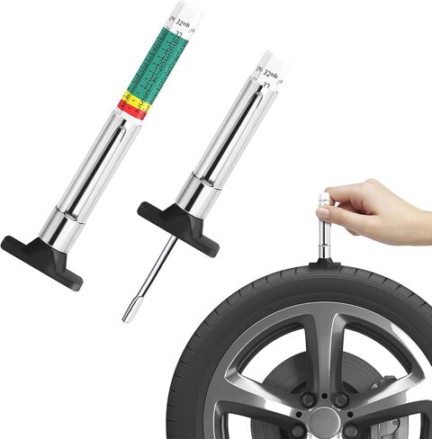 2PCS Tire Wear Gauge, Tire Tread Depth Gauge, 25MM/32nds Color Coded Tire Tread Depth Gauge, Tire Tread Depth Accurate Measurement Tools, Tread Depth Meter Suitable for Cars, Trucks in Saudi Arabia
