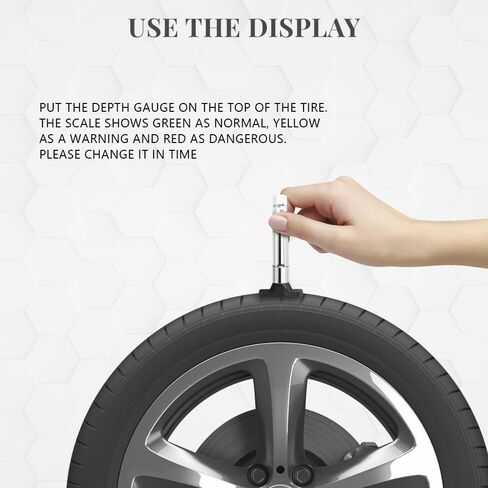 2PCS Tire Wear Gauge, Tire Tread Depth Gauge, 25MM/32nds Color Coded Tire Tread Depth Gauge, Tire Tread Depth Accurate Measurement Tools, Tread Depth Meter Suitable for Cars, Trucks in Saudi Arabia