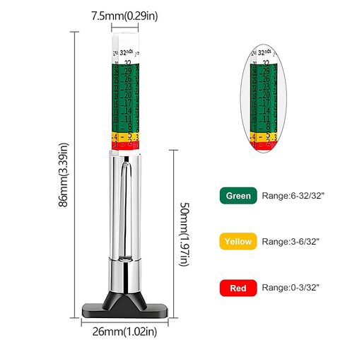 Tire Tread Depth Gauge 20Pcs Color Coded Tyre Depth Gauge Tool Tread Accurate Measure Tools Metric Gauges for Car Trucks Various Vehicle(Green, White) in Saudi Arabia