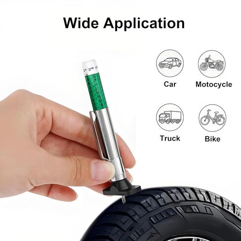 Tire Tread Depth Gauge 20Pcs Color Coded Tyre Depth Gauge Tool Tread Accurate Measure Tools Metric Gauges for Car Trucks Various Vehicle(Green, White) in Saudi Arabia