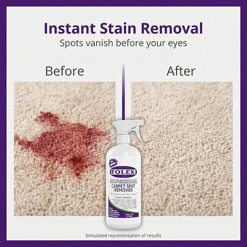 رذاذ منظف السجاد الاحترافي Folex ، منظف بقعة للسجاد والمفروشات ، مزيل بقعة الحيوانات الأليفة ، 34 أوقية in Kuwait