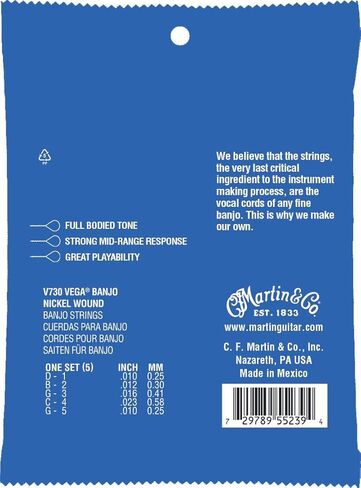 Martin V730 Vega Banjo Strings, Medium in Saudi Arabia