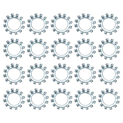 uxcell 50Pcs 3/8 External Tooth Lock Washer, Zinc-Plated Carbon Steel Multi-Tooth Star Washer Locking Fastener, Silver Tone in Saudi Arabia