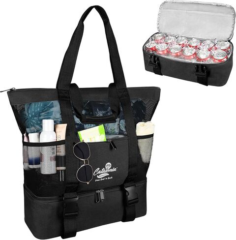 Catalonia Large Beach Tote with Cooler, Mesh Bag for Women, Sandproof, Ideal for Family Beach Trips & Vacation Essentials in Kuwait