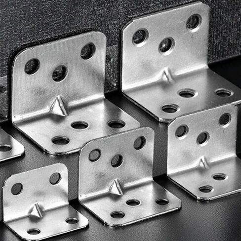 10pcs 90 Degree Connection Brackets L-Shaped Furniture Cabinet Table Chair Corner Connector Fastener Hardware Accessories (4 Holes) in Saudi Arabia