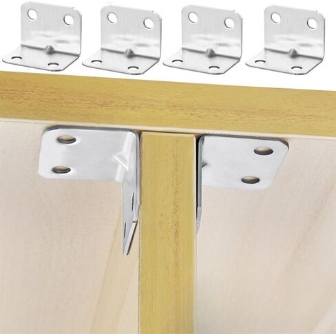 10pcs 90 Degree Connection Brackets L-Shaped Furniture Cabinet Table Chair Corner Connector Fastener Hardware Accessories (4 Holes) in Saudi Arabia