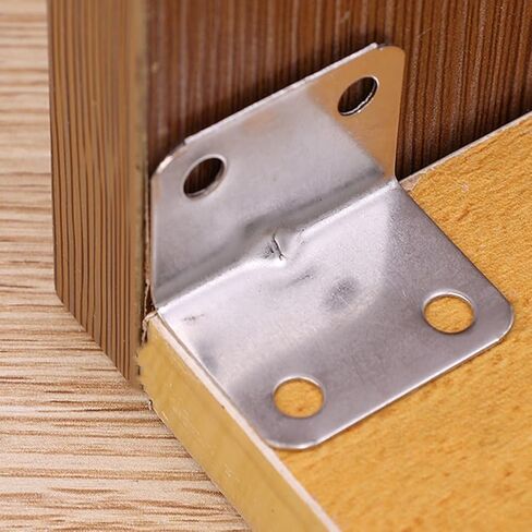 10pcs 90 Degree Connection Brackets L-Shaped Furniture Cabinet Table Chair Corner Connector Fastener Hardware Accessories (4 Holes) in Saudi Arabia