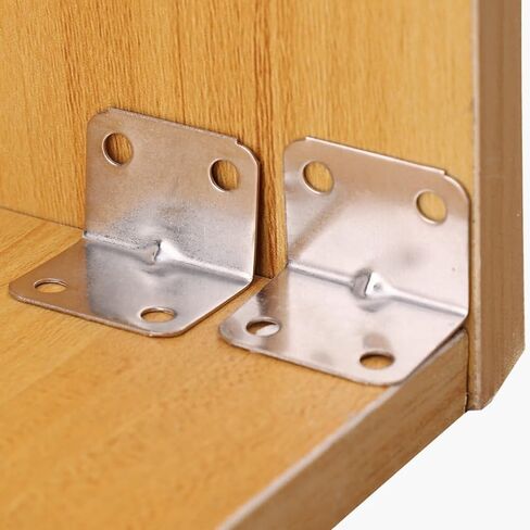 10pcs 90 Degree Connection Brackets L-Shaped Furniture Cabinet Table Chair Corner Connector Fastener Hardware Accessories (4 Holes) in Saudi Arabia