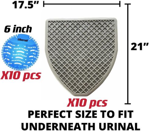 Urinal Mats (10Pack) -Urinal Screen Deodorizer(10 pack) Urinal Cakes Fresh Bathroom Urinal Mat for Floor - Dark Gray Commercial Splash Mats for Men's Restroom in Kuwait