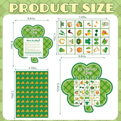 YQUQWN 24 Player St. Patrick's Day Bingo Games Shamrock Theme Bingo Cards for St. Patrick's Party Supplies St. Patrick's Day Games Bingo Game Gifts in Saudi Arabia