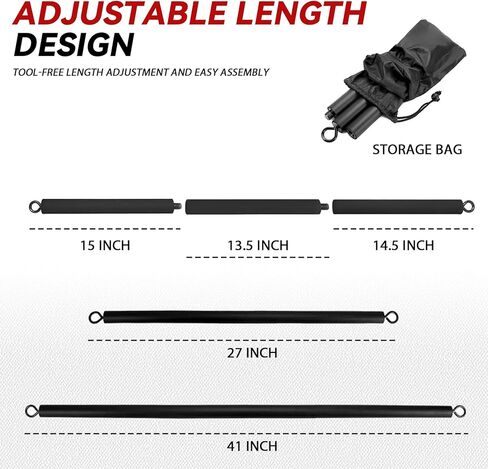 شريط شريط مقاومة، قابل للتعديل من 27 بوصة إلى 41 بوصة، شريط بيلاتيس محمول، شريط مستقيم لتدريب المقاومة، شريط تمارين اللياقة البدنية في المنزل in Kuwait