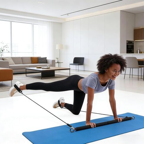 شريط شريط مقاومة، قابل للتعديل من 27 بوصة إلى 41 بوصة، شريط بيلاتيس محمول، شريط مستقيم لتدريب المقاومة، شريط تمارين اللياقة البدنية في المنزل in Kuwait
