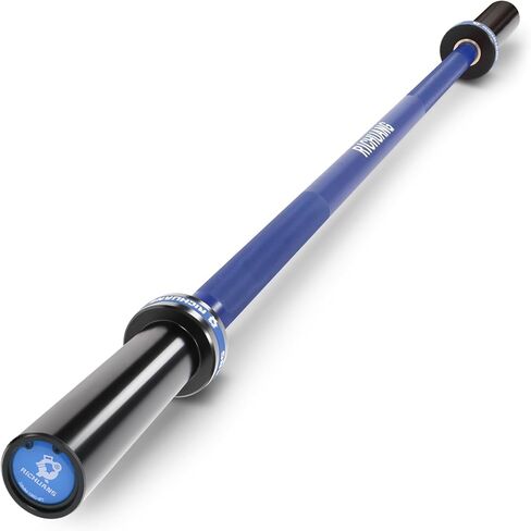 Olympic Barbell 4FT 5FT 6FT - قضبان رفع الأثقال القصيرة المدمجة مقاس 2 بوصة لصالة الألعاب الرياضية المنزلية، والقرفصاء، وضغط مقاعد البدلاء - سعة 400 رطل إلى 500 رطل - أحمر / أزرق in Kuwait