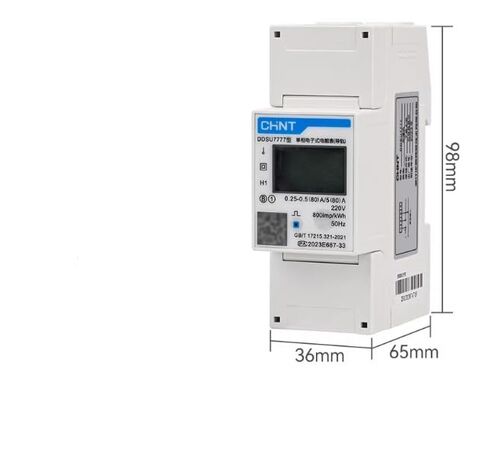DDSU666 | 1PC New CHNT Energy Meter DDSU666 Single Phase Rail Meter 220V 0.25-05 (60) A 13200W in Saudi Arabia