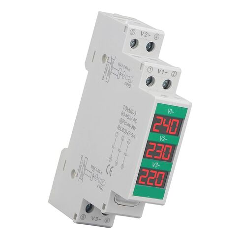 3 المرحلة التيار المتناوب الفولتميتر الجهد متر 60 ‑ 450 فولت LCD شاشة ديجيتال الجهد متر مقياس الطاقة الكهربائية مع Din السكك الحديدية جبل in Saudi Arabia