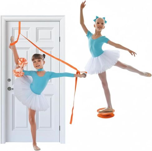 Dance, Cheerleading and Figureskating Trainer Stretching and Balance, 2 Pc. Set, Stretching, Disc Core Board and Flexibility Equipment Strap for Dance, Gymnastics, Turning, Stunt in Kuwait