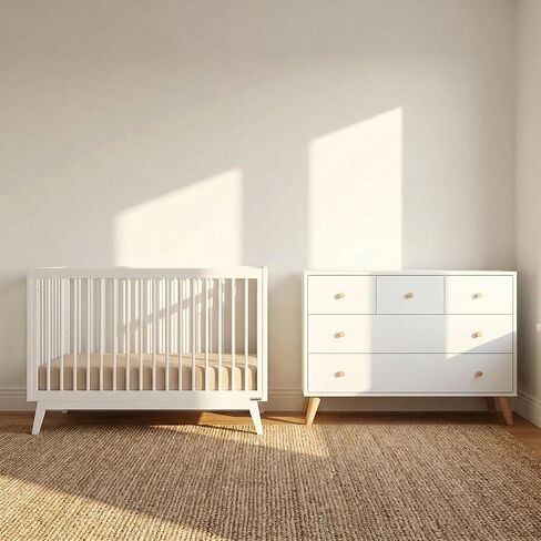 مجموعة أثاث حضانة دادادا. سرير الأطفال وخلصة مجموعة مجموعة. سوهو 3 في 1 سرير قابل للتحويل وأوستن 5 درج الحضانة. بيتشوود بيتش in Kuwait