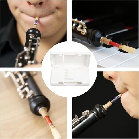 minkissy Oboe Reed Case 6-slot Portable White Oboe Reed Holder Storage Box for Wind Instrument Accessories in Kuwait
