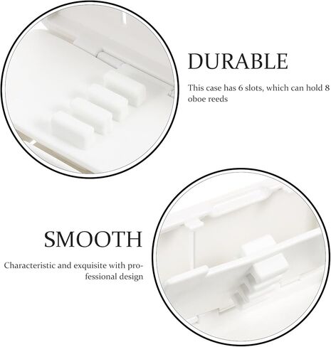 minkissy Oboe Reed Case 6-slot Portable White Oboe Reed Holder Storage Box for Wind Instrument Accessories in Kuwait
