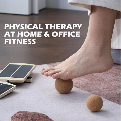 Foot & Ankle Strengthener Kit – Ankle Balance Board for Strength, Stability, Mobility & Injury Recovery – Complete Set with Beginner & Advanced Bars, 2 sizes Cork Balls, Manual & Carry Bag in Kuwait