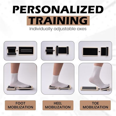 Foot & Ankle Strengthener Kit – Ankle Balance Board for Strength, Stability, Mobility & Injury Recovery – Complete Set with Beginner & Advanced Bars, 2 sizes Cork Balls, Manual & Carry Bag in Kuwait