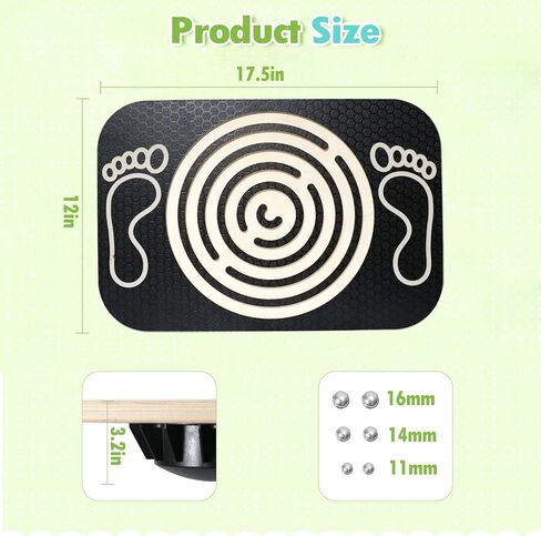 Balance Board Maze for Kids, 17.5-Inch Wobble Board Rocking Seesaw Sensory Training with 6 Balls, Non-Slip Pedals Indoor Outdoor for Boys Girls in Kuwait