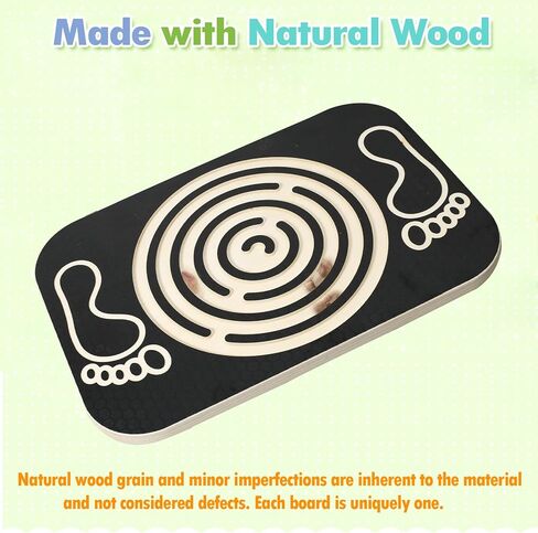 Balance Board Maze for Kids, 17.5-Inch Wobble Board Rocking Seesaw Sensory Training with 6 Balls, Non-Slip Pedals Indoor Outdoor for Boys Girls in Kuwait