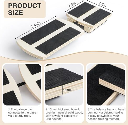 Ankle Balance Board Foot Strengthener Blackboard Trainer, Bamboo Axis Board Ankle Balance Boards for Physical Therapy, Posture Correction for Plantar Fasciitis Relief, Stability Exercises in Kuwait