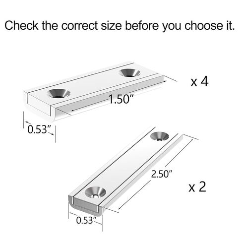 Neodymium Strong Magnets with mounting Holes,4PCS 1.50" & 2PCS 2.50" Length, 60 and 100LBS Magnet with Screws, Industrial Magnets with Holes for Tool Room,Science,Craft,Office in Kuwait