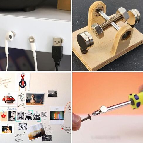 N52 Magnets - 1/2" D x 3/8" H - 16 Pack, Powerful Rare Earth Magnets,Super Strong Neodymium Disc Magnet for Fridge, Office, Building, Scientific, Crafts and DIY Thick Strong Magnet in Kuwait