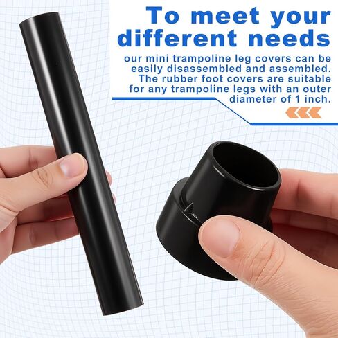 8 Pcs 7.5 x 0.8 Inches Universal Trampoline Replacement Legs with Rubber Covers Pad Stainless Steel Leg Tube Mini Trampoline Tube Accessories Bounce Part in Kuwait