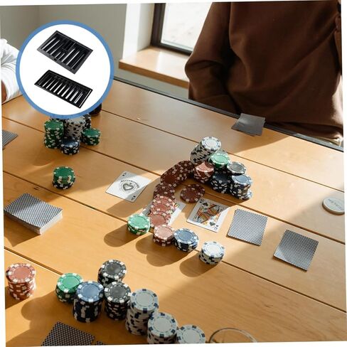 Yardwe Poker Chip Tray Set for Games 2pcs Plastic Poker Chip Holder Divided Compartments for Easy Organization in Kuwait
